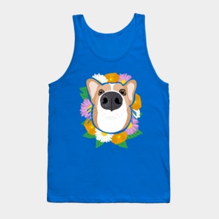 Corgi with Flowers Tank Top